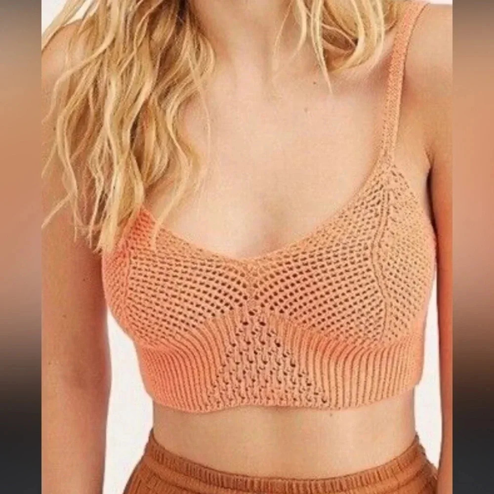 Free People crochet sweater knit bralette